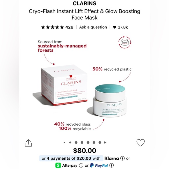 Clarins Cryo-effect Instant Lifting Mask - Picture 4 of 7